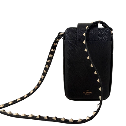 Valentino Garavani Rockstud Phone Case Leder schwarz / sehr gut Valentino