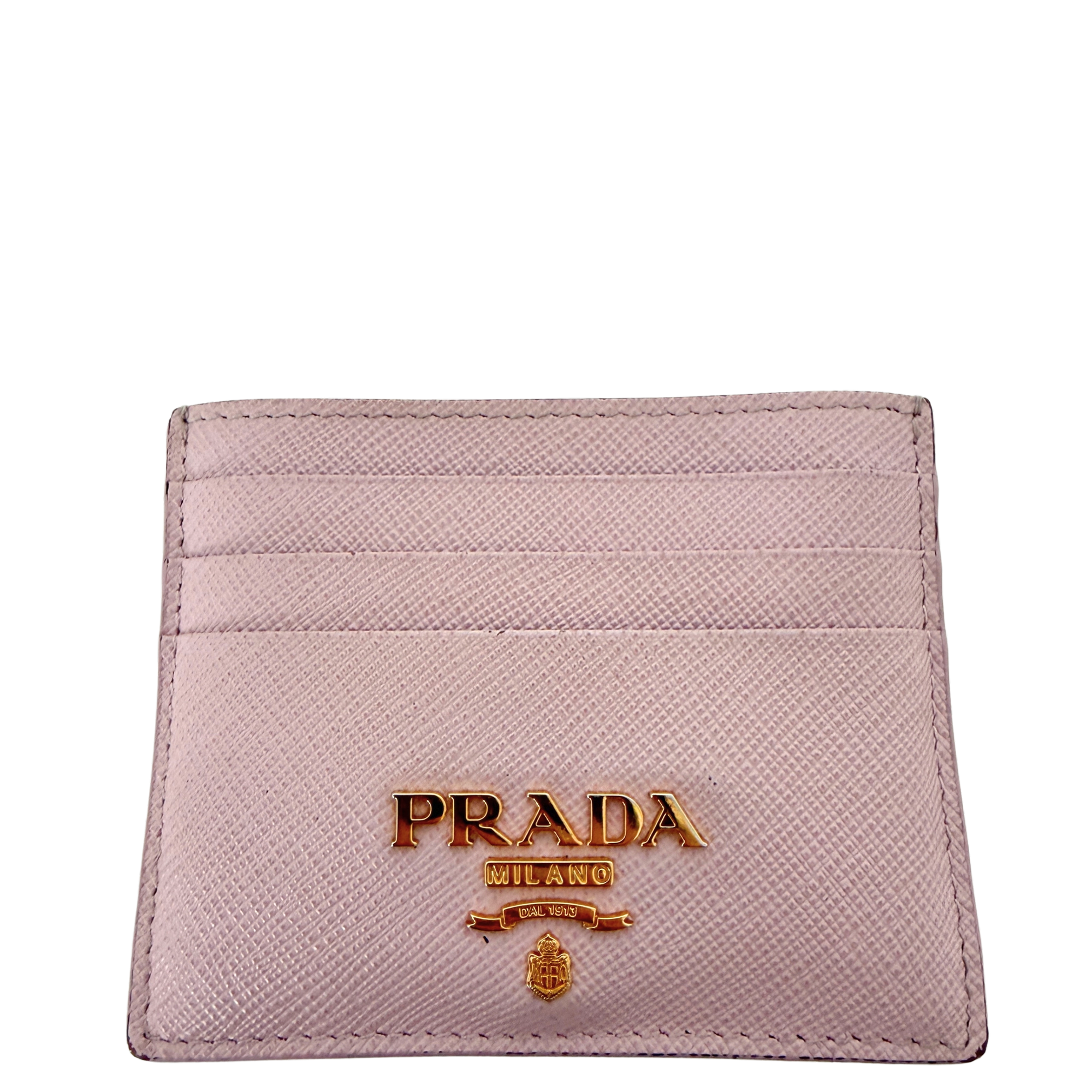 Prada Kartenetui aus Saffiano Leder pink / akzeptabel Prada