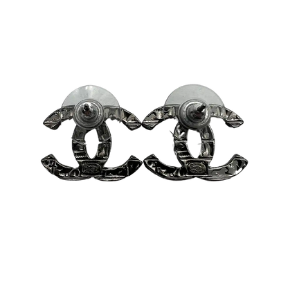 Chanel klassiche CC Ohrringe silber Fullset / neu Chanel