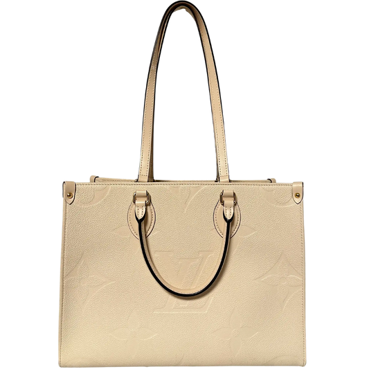 Louis Vuitton Onthego MM mittelgroß  Creme Empreinte Leder Fullset / sehr gut Louis Vuitton