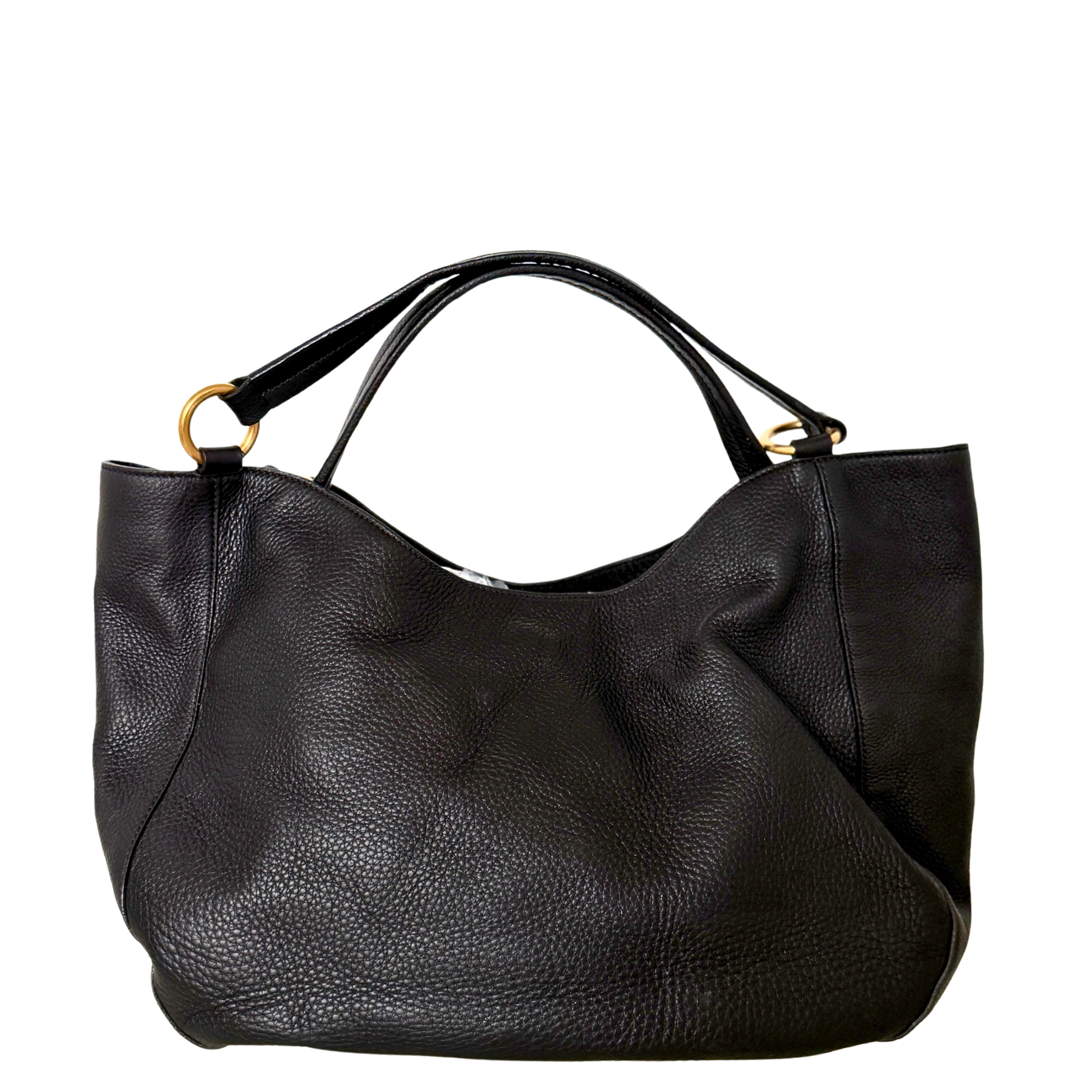 Gucci Kalbsleder Tote Bag schwarz goldene Hardware / sehr gut Gucci
