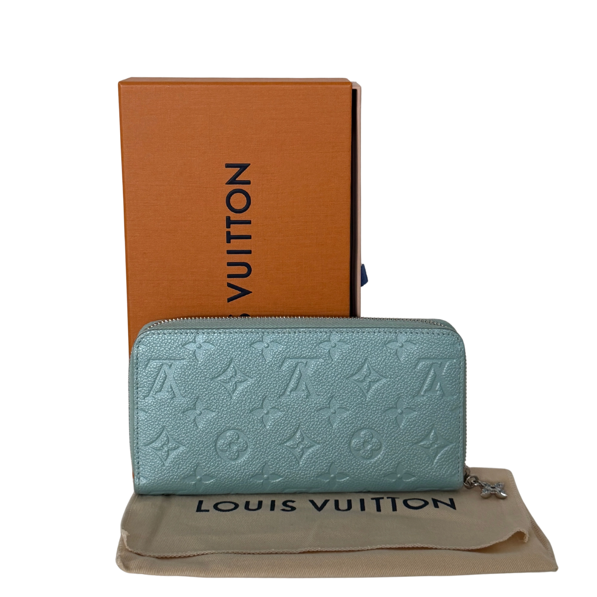 Louis Vuitton Zippy Shimmery Empreinte Monogram M12680 Azul Frost Fullset / neuwertig Louis Vuitton