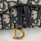 Dior Saddle Gürteltasche Oblique Jacquard in Blau / sehr gut Dior