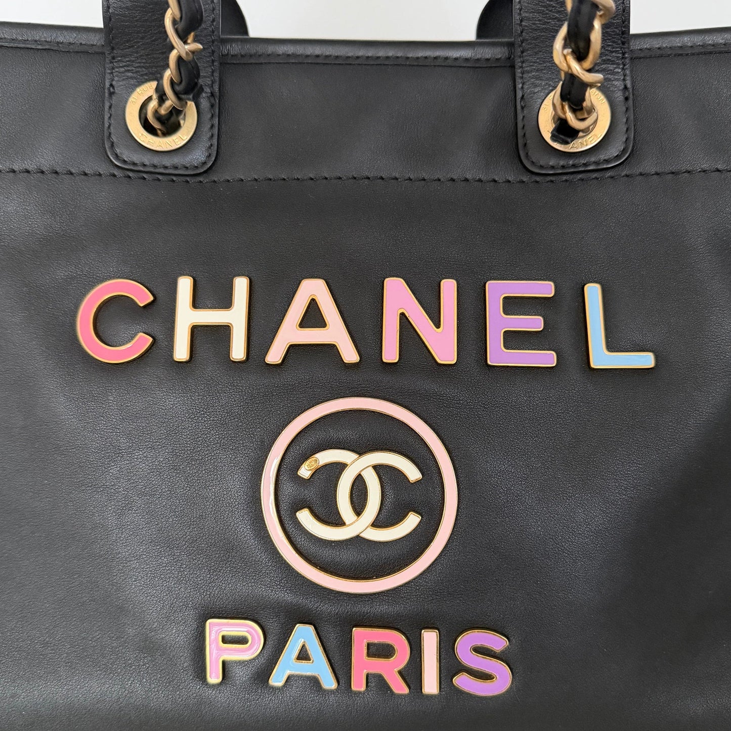 Chanel Deauville Leder Multicolor Tote Bag / sehr gut Chanel