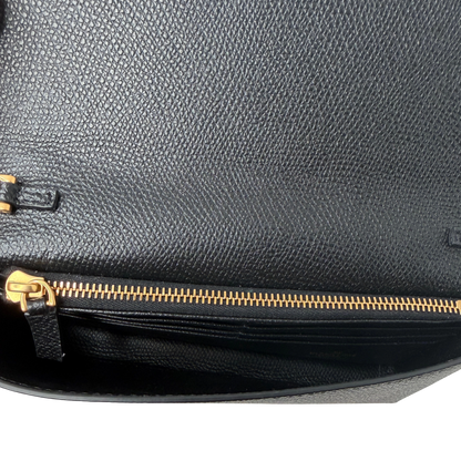 Valentino VLogo Wallet on Chain Kalbsleder schwarz / neuwertig Valentino
