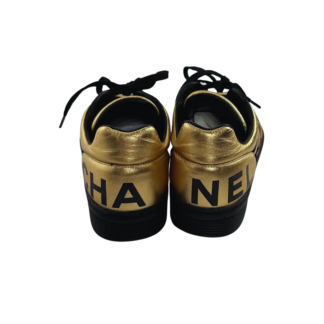 Chanel Low Trainer Sneaker Gold 39,5 EU / ungetragen Chanel