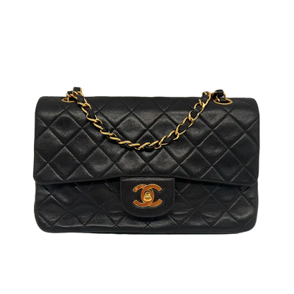 Chanel Timeless Double Flap Small schwarzes Lammleder / sehr gut - Echtheitscheck
