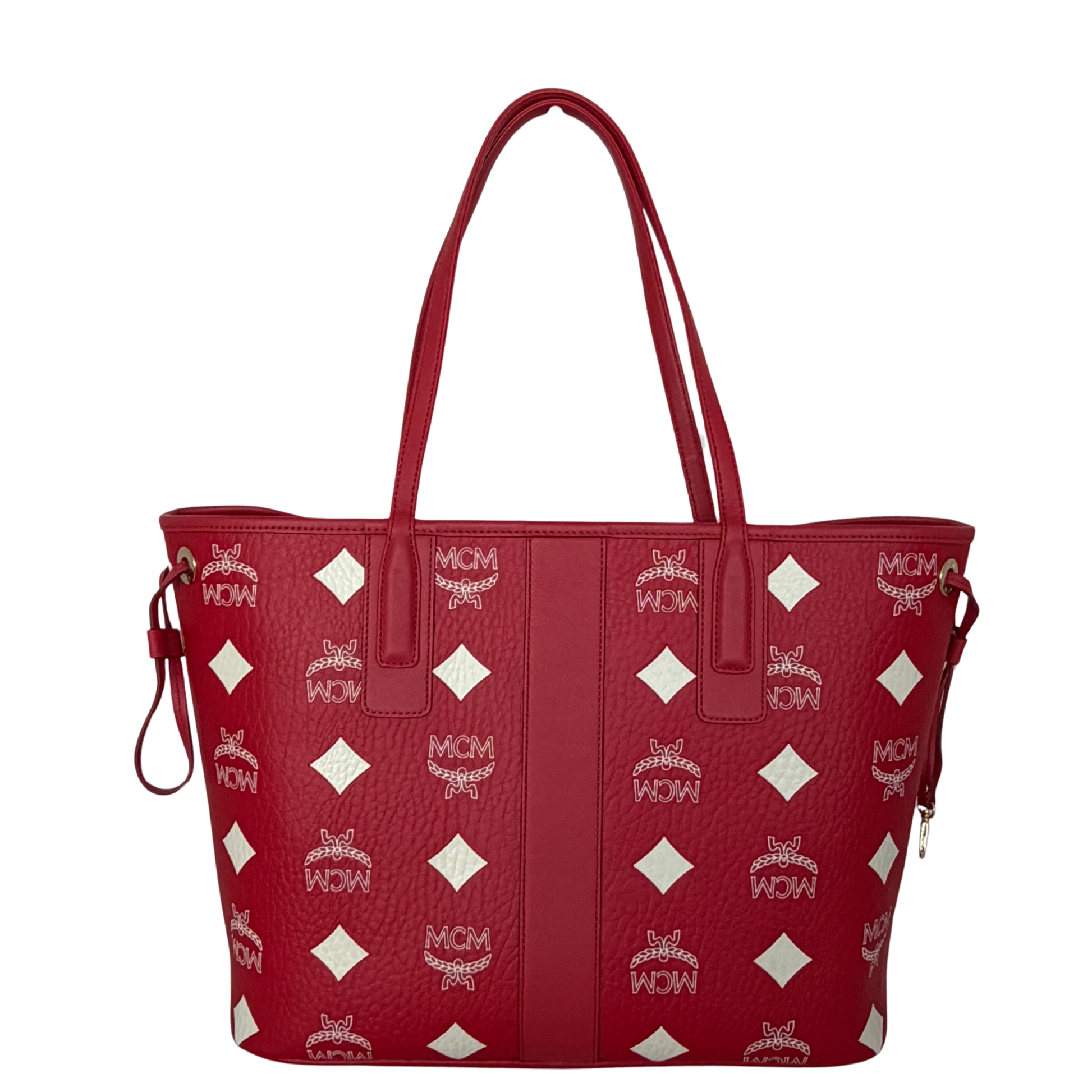MCM Liz Shopper Visetos Canvas  rot weiss / neuwertig MCM