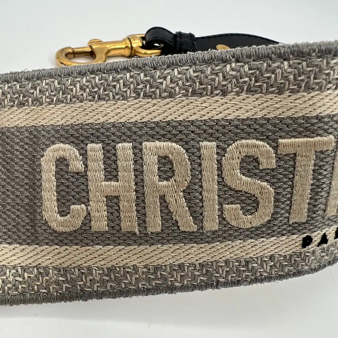 Christian Dior breiter Schulterriemen Dior Paris Stickerei grau / sehr gut Dior