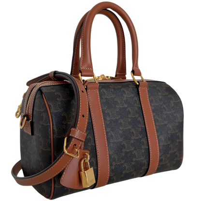 Celine mittelgroße Boston Bag aus Triomphe Canvas Fullset / neuwertig CELINE