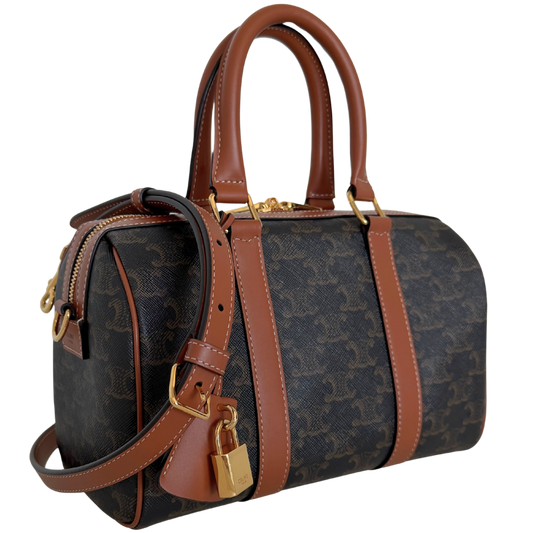 Celine mittelgroße Boston Bag aus Triomphe Canvas Fullset / neuwertig CELINE