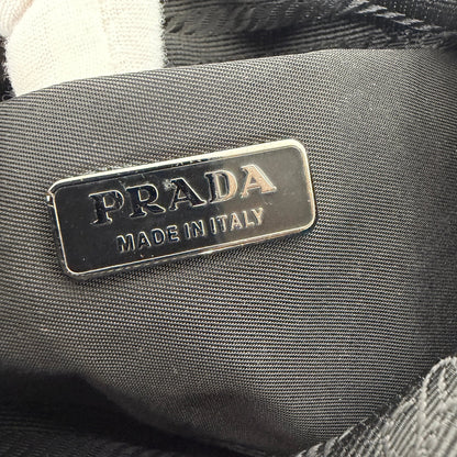 Prada Mini Bag aus Nylon schwarz mit Strass-Logo / sehr gut Prada