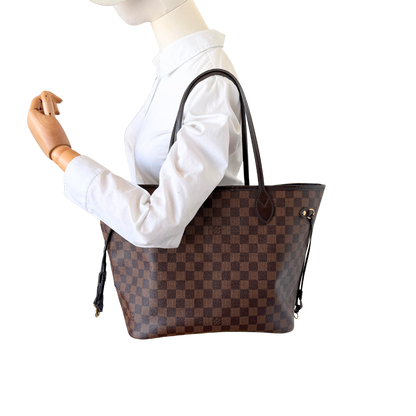Louis Vuitton Neverfull MM Damier Ebene Rose Ballerine / sehr gut Louis Vuitton