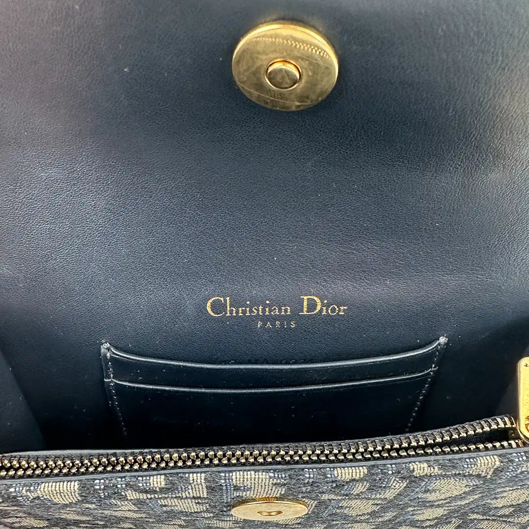 Dior Saddle Gürteltasche Oblique Jacquard in Blau / sehr gut Dior