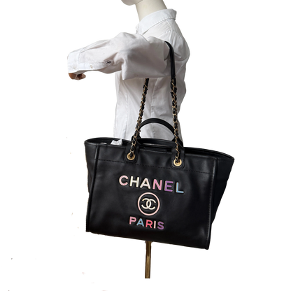 Chanel Deauville Leder Multicolor Tote Bag / sehr gut Chanel