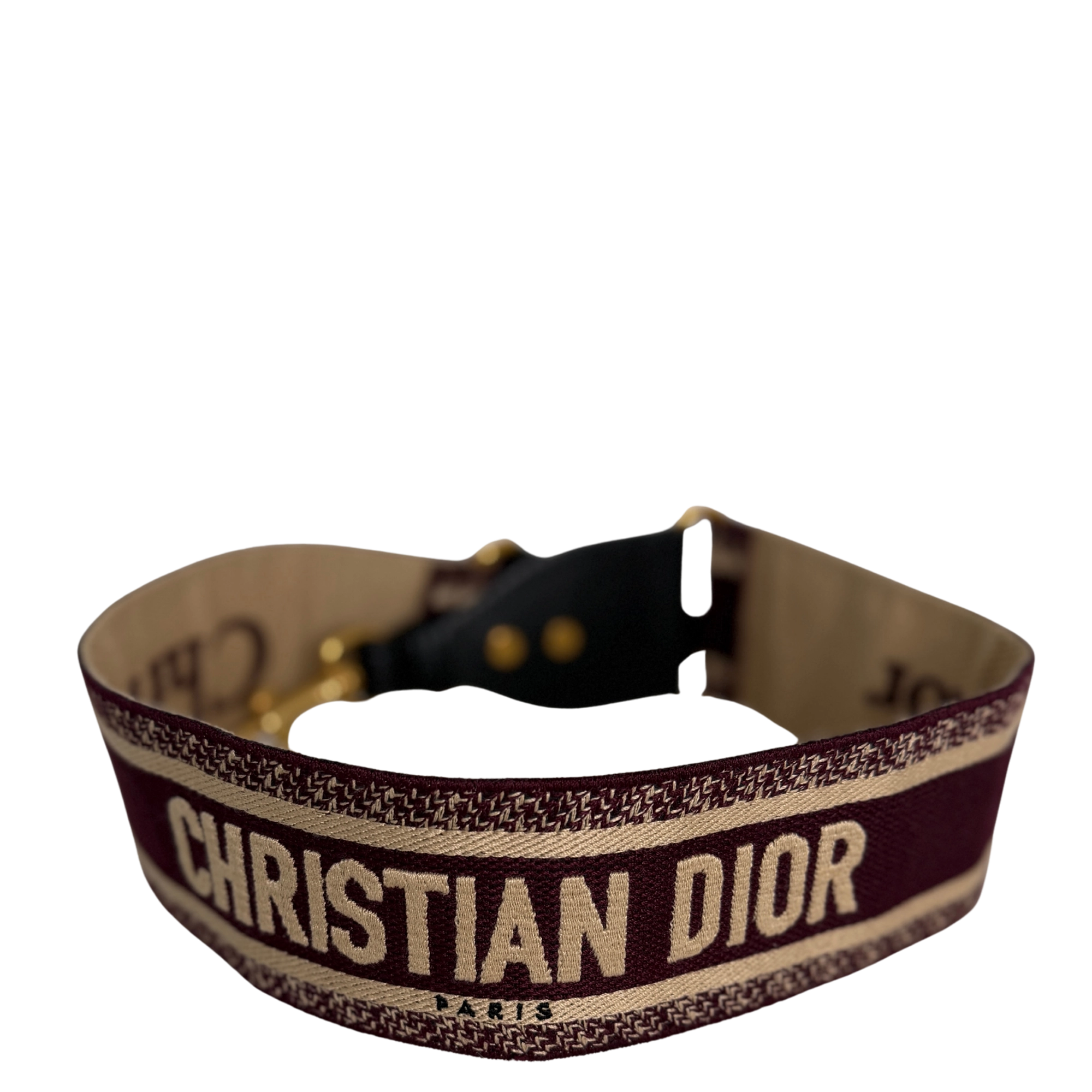 Christian Dior breiter Schulterriemen Dior Paris Stickerei bordeaux Fullset / neuwertig Dior