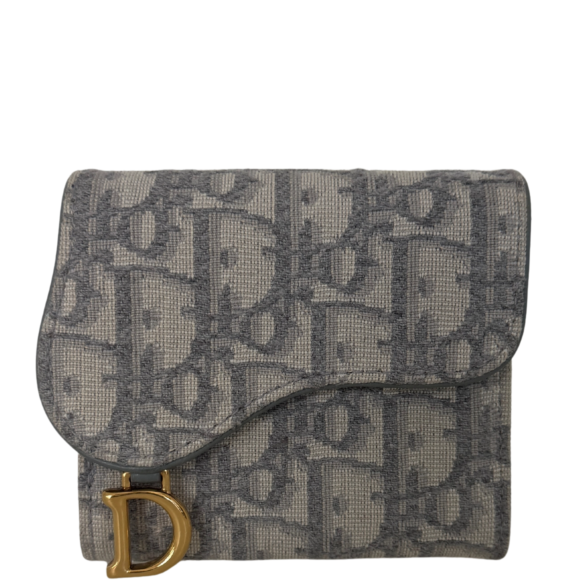 Dior Saddle Lotus Geldbörse Oblique Jacquard grau / sehr gut Dior
