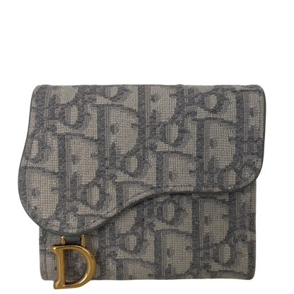 Dior Saddle Lotus Geldbörse Oblique Jacquard grau / sehr gut Dior