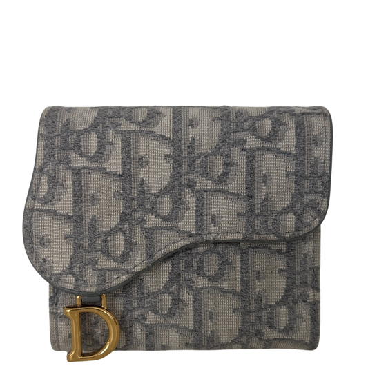 Dior Saddle Lotus Geldbörse Oblique Jacquard grau / sehr gut Dior