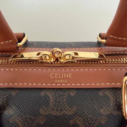 Celine mittelgroße Boston Bag aus Triomphe Canvas Fullset / neuwertig CELINE