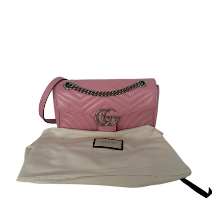 Gucci GG Marmont Small pink silber Hardware / neuwertig Gucci