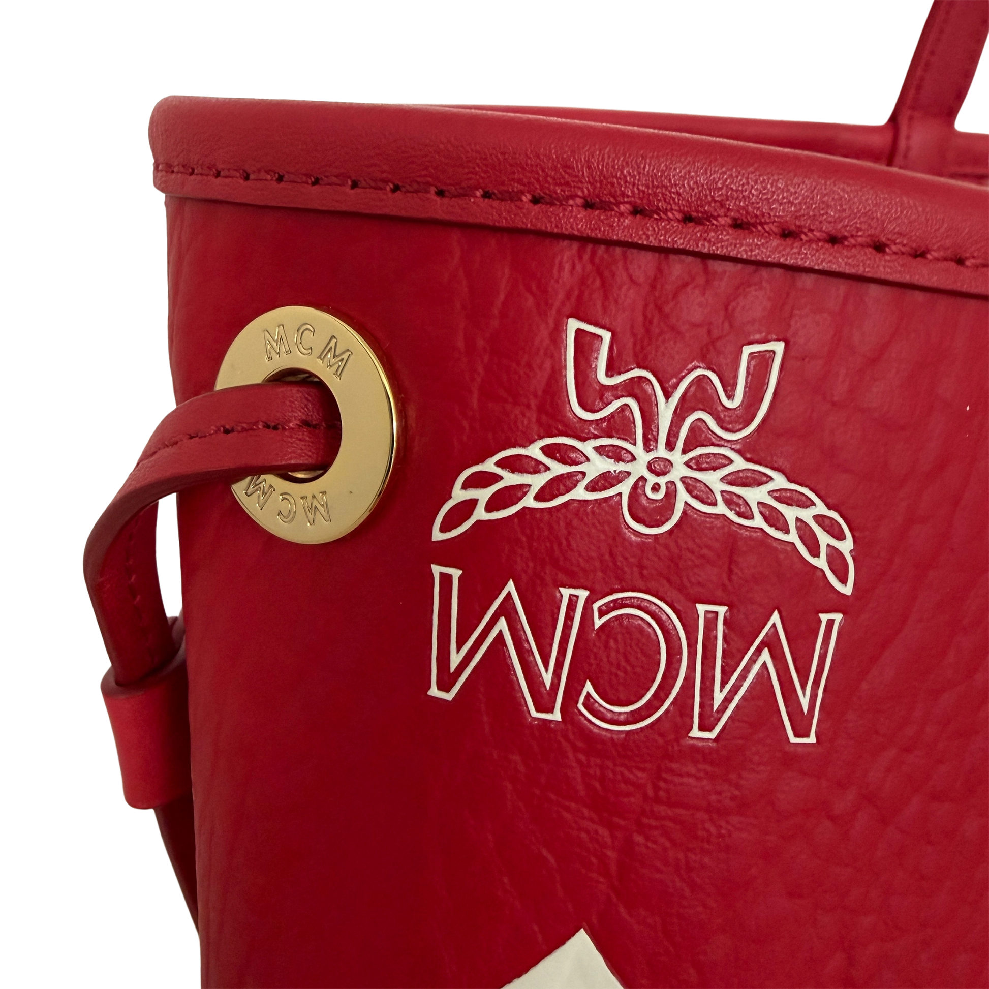 MCM Liz Shopper Visetos Canvas  rot weiss / neuwertig MCM