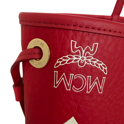 MCM Liz Shopper Visetos Canvas  rot weiss / neuwertig MCM
