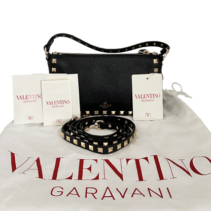 Valentino kleine Rockstud Schultertasche Kalbsleder schwarz / neuwertig Valentino