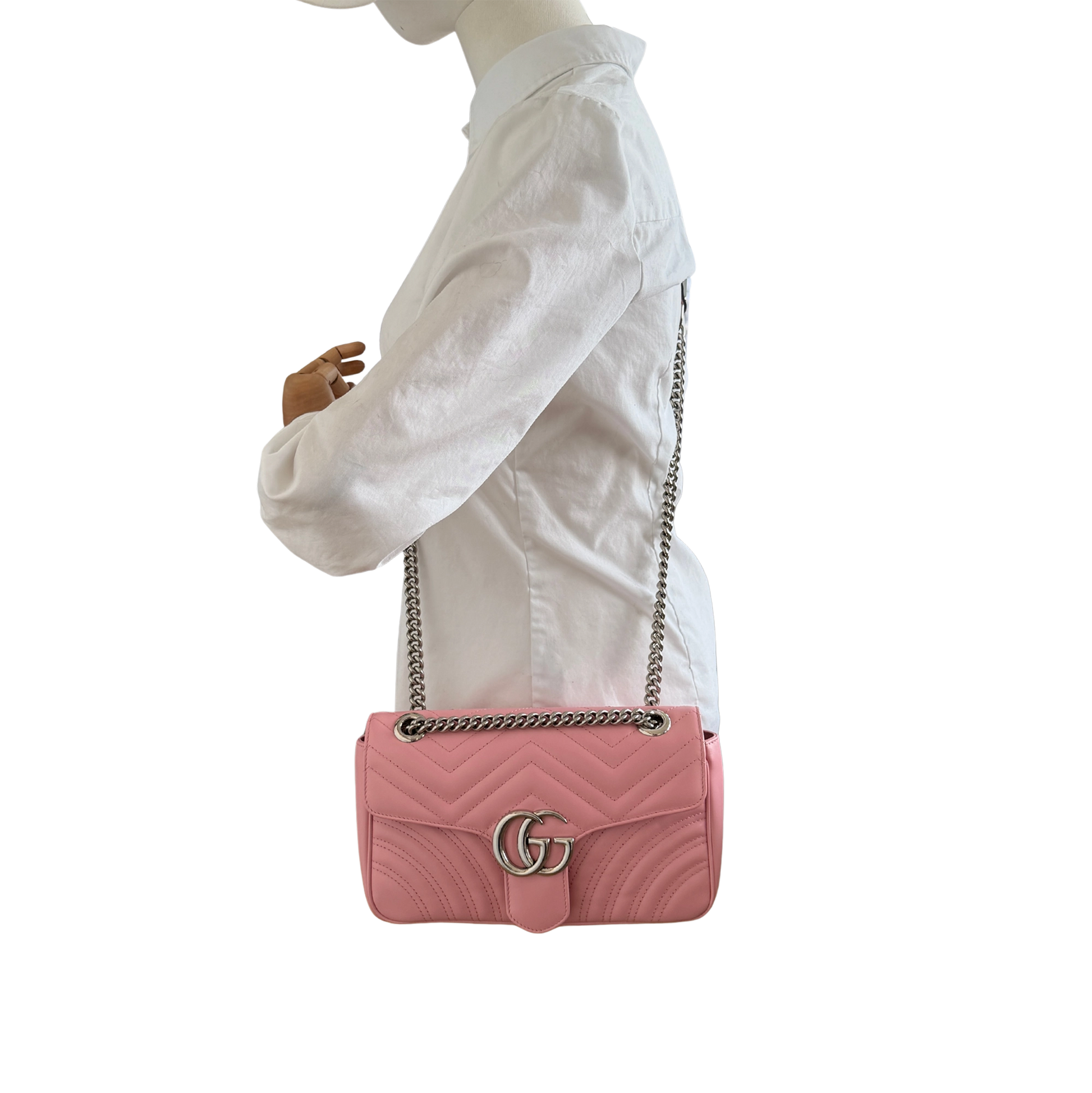 Gucci GG Marmont Small pink silber Hardware / neuwertig Gucci