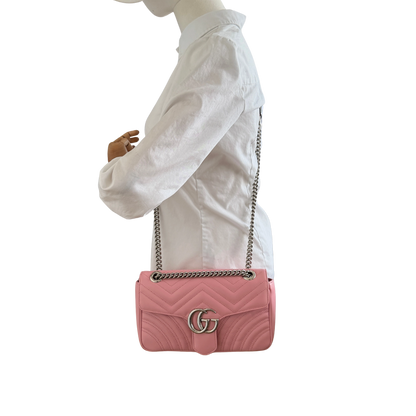 Gucci GG Marmont Small pink silber Hardware / neuwertig Gucci