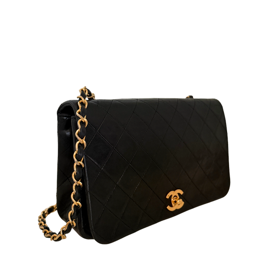 Chanel Timeless Single Flap Small Lammleder Schwarz / gut Chanel