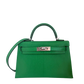 Hermès Mini Kelly II 20 Sellier Chevre Chamkila 1k Bambou Paladium Fullset / ungetragen Hermès