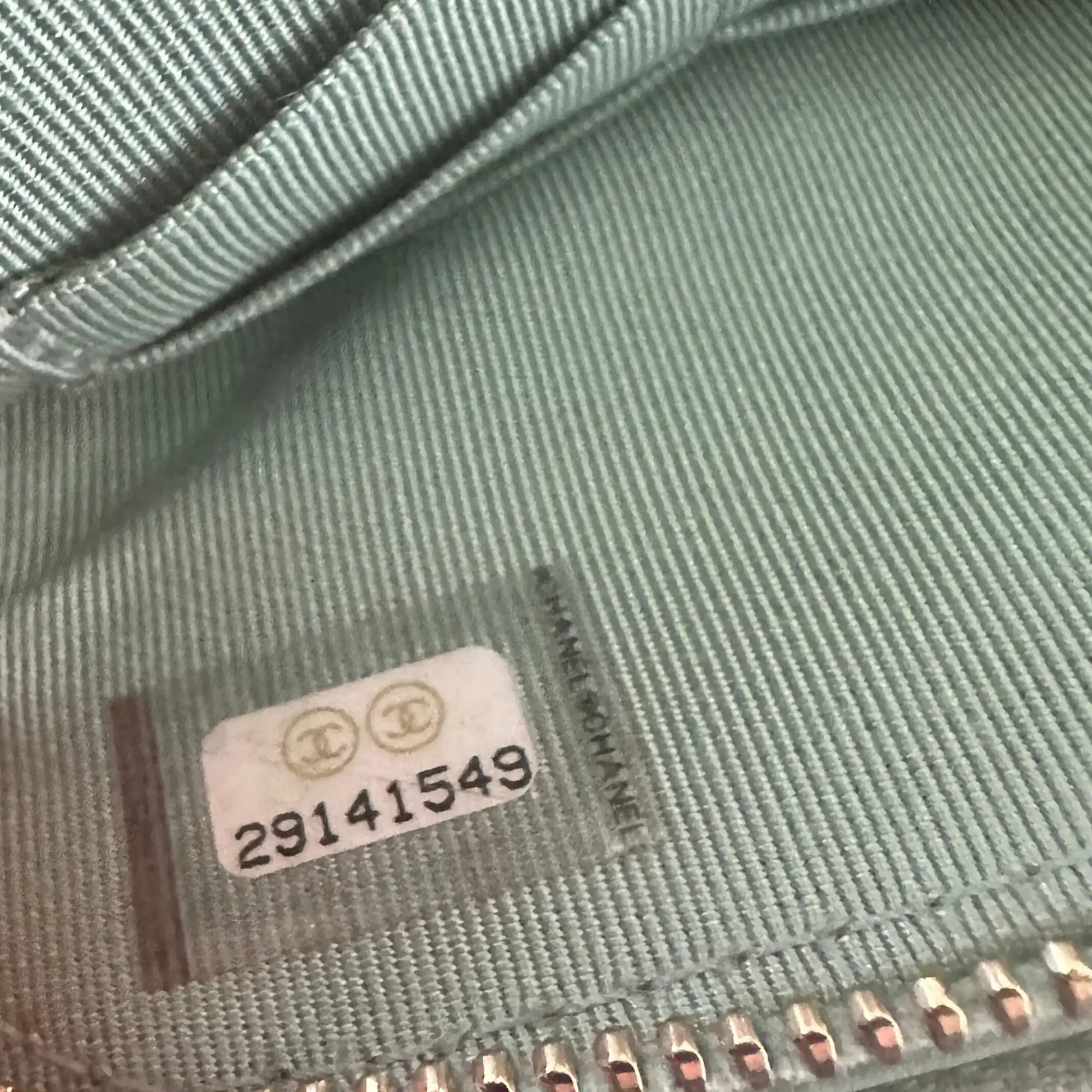 Chanel Double Zip Wallet on Chain light blue 2020 / sehr gut Echtheitscheck
