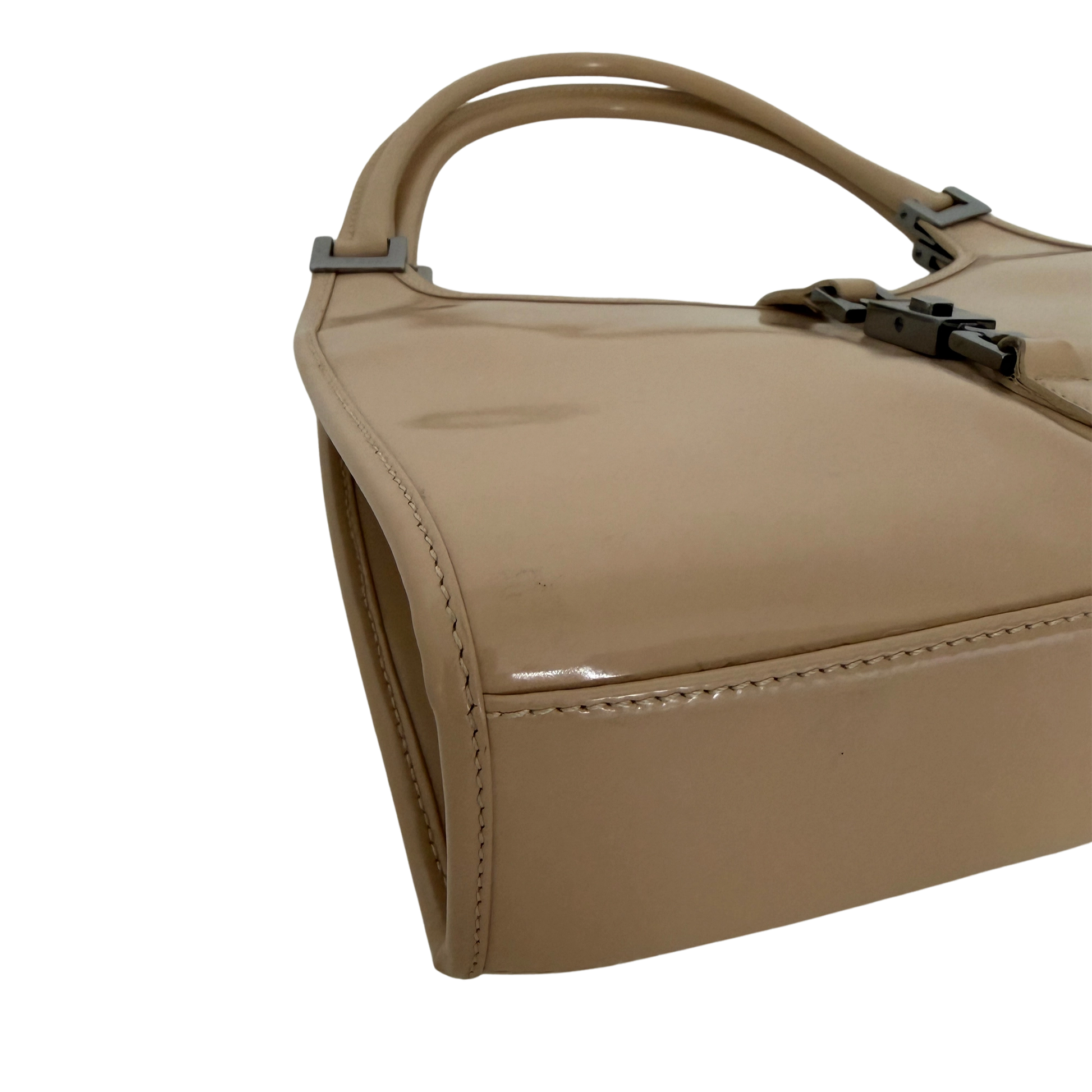 Gucci Jackie Schultertasche Lackleder beige / sehr gut Gucci