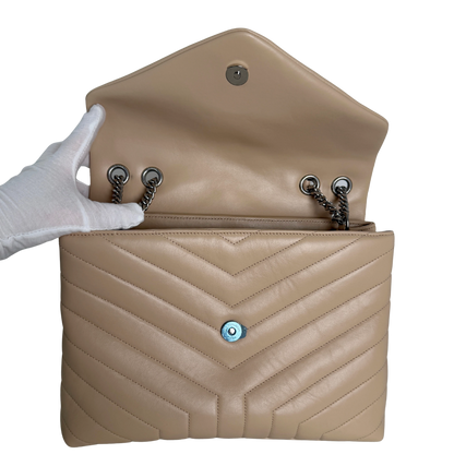Saint Laurent YSL LouLou Medium Leder beige silber Hardware / sehr gut Saint Laurent