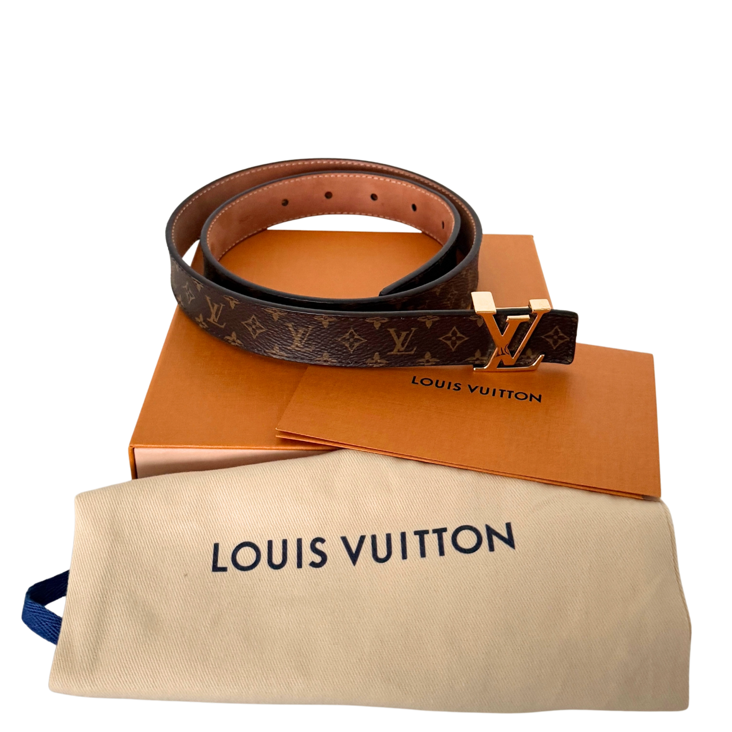 Louis Vuitton LV Initiales Gürtel 75cm Braun Fullset / sehr gut Louis Vuitton