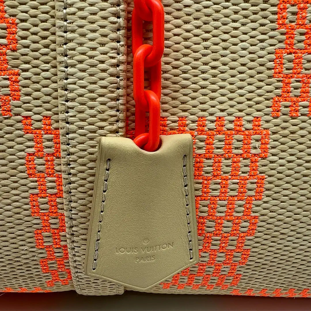 Louis Vuitton Keepall 50 Bandouliere Orange beige Raffia Fullset / Neu Louis Vuitton