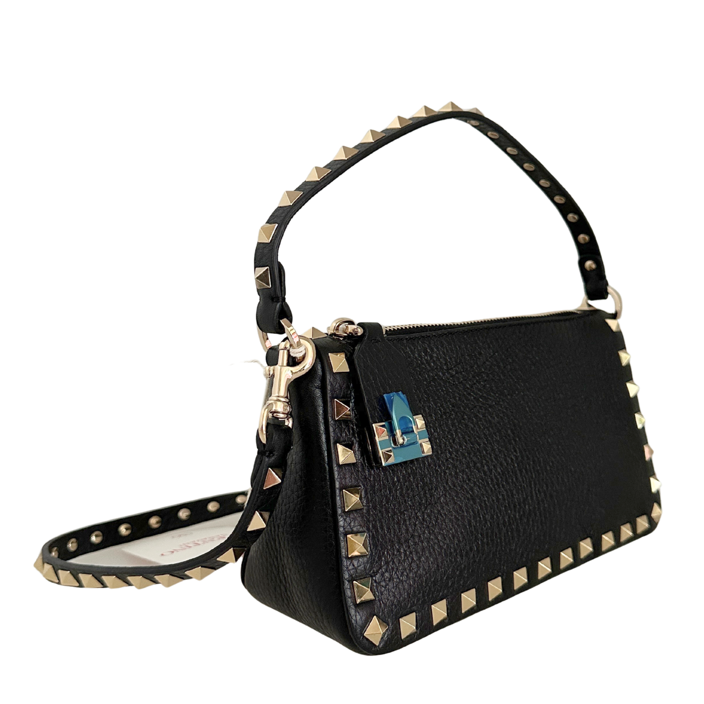 Valentino kleine Rockstud Schultertasche Kalbsleder schwarz / neuwertig Valentino