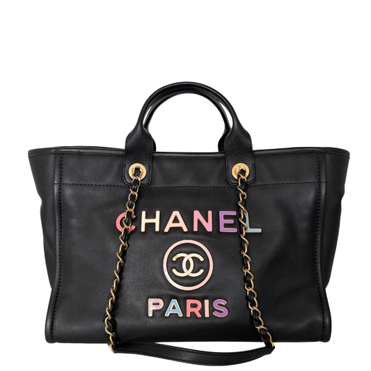 Chanel Deauville Leder Multicolor Tote Bag / sehr gut Chanel