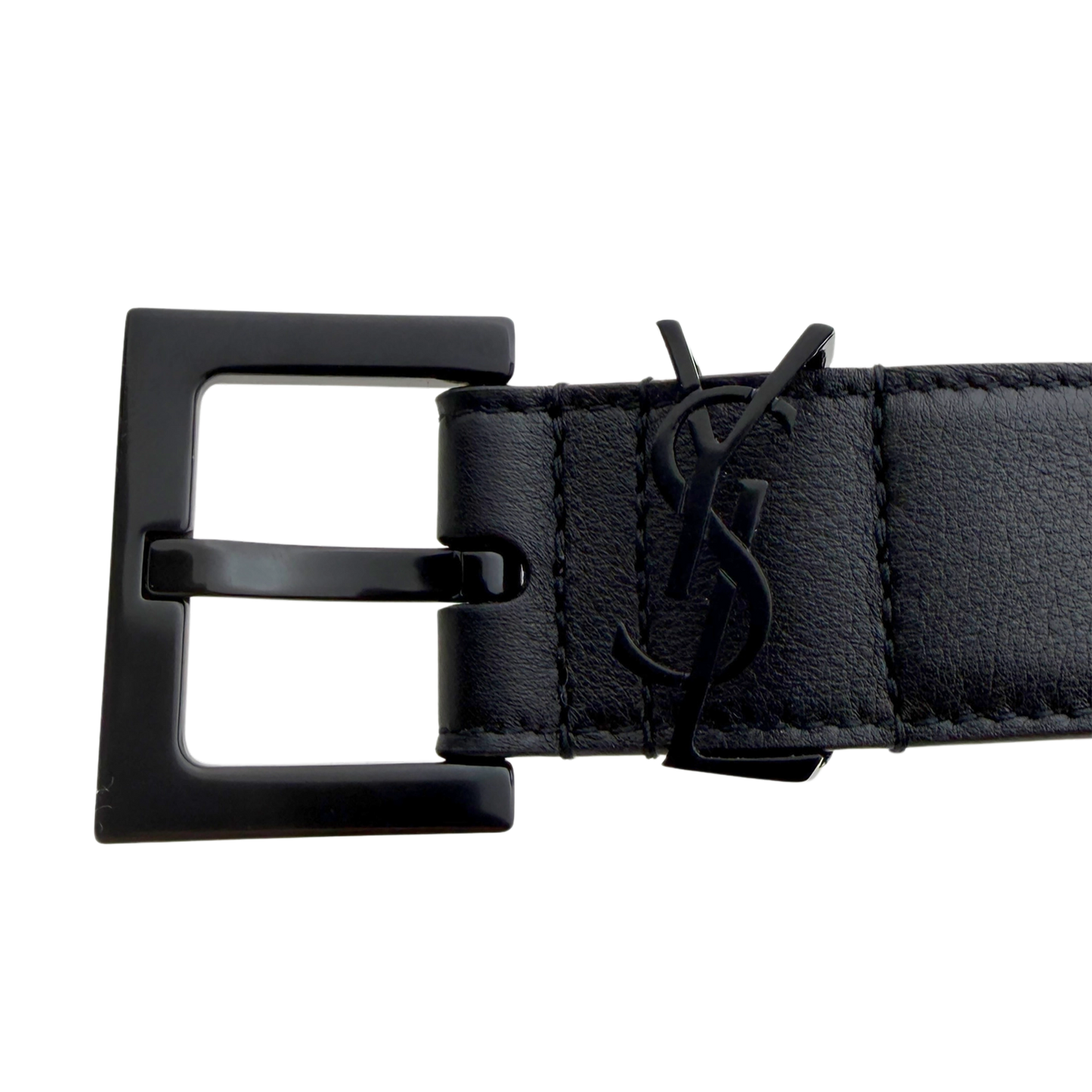 Saint Laurent Cassandre Gürtel  All black  80cm Schwarz / sehr gut Saint Laurent