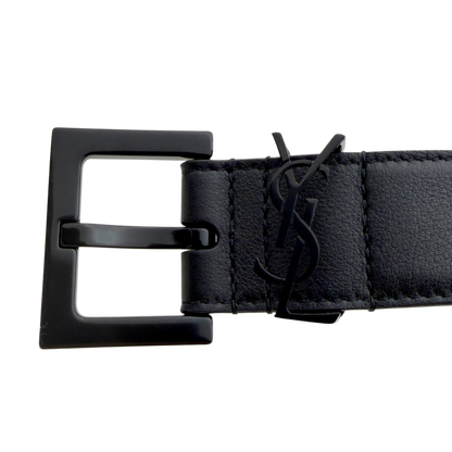 Saint Laurent Cassandre Gürtel  All black  80cm Schwarz / sehr gut Saint Laurent