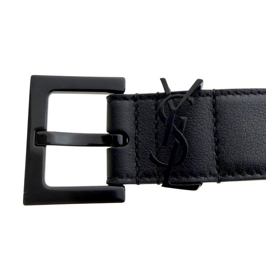 Saint Laurent Cassandre Gürtel  All black  80cm Schwarz / sehr gut Saint Laurent