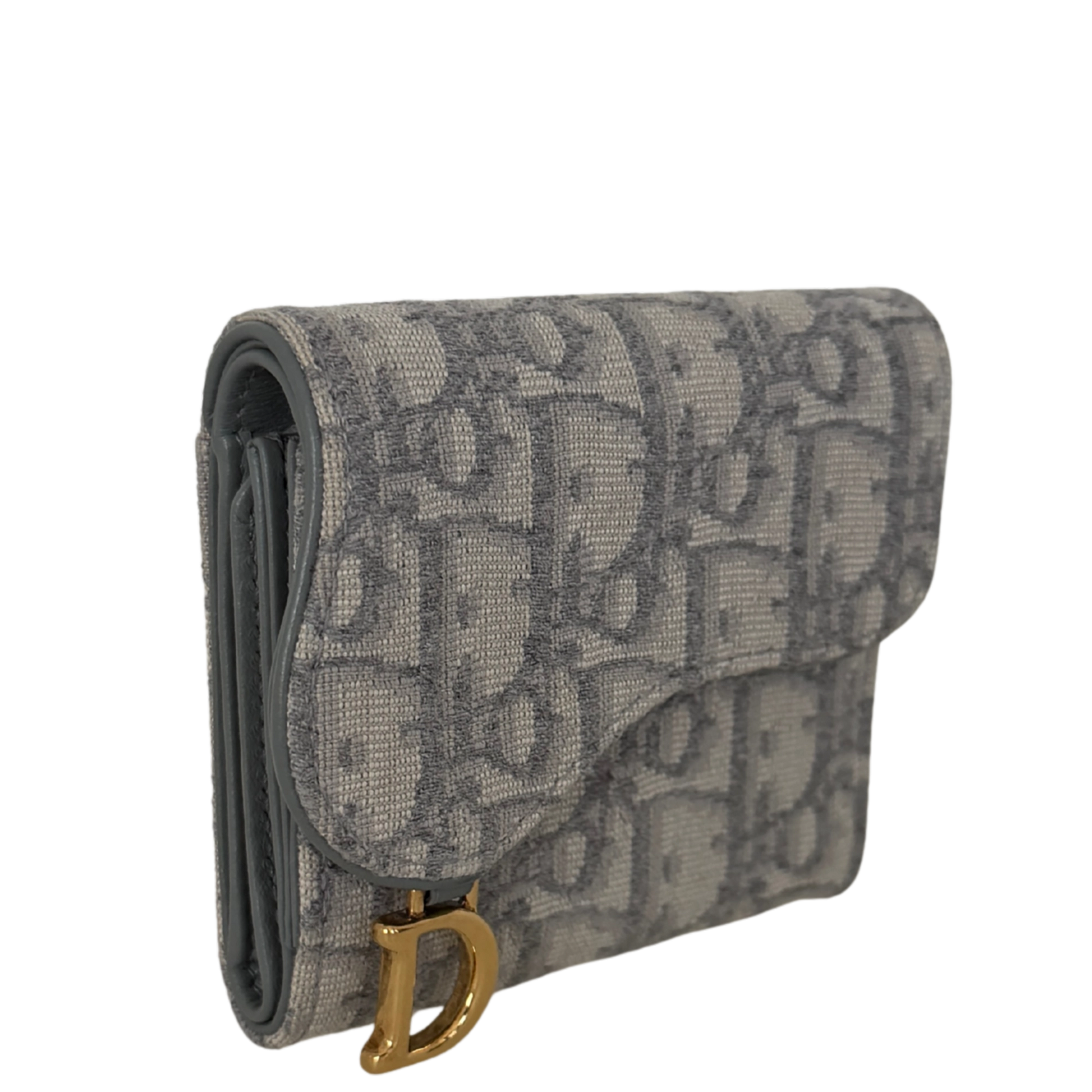 Dior Saddle Lotus Geldbörse Oblique Jacquard grau / sehr gut Dior