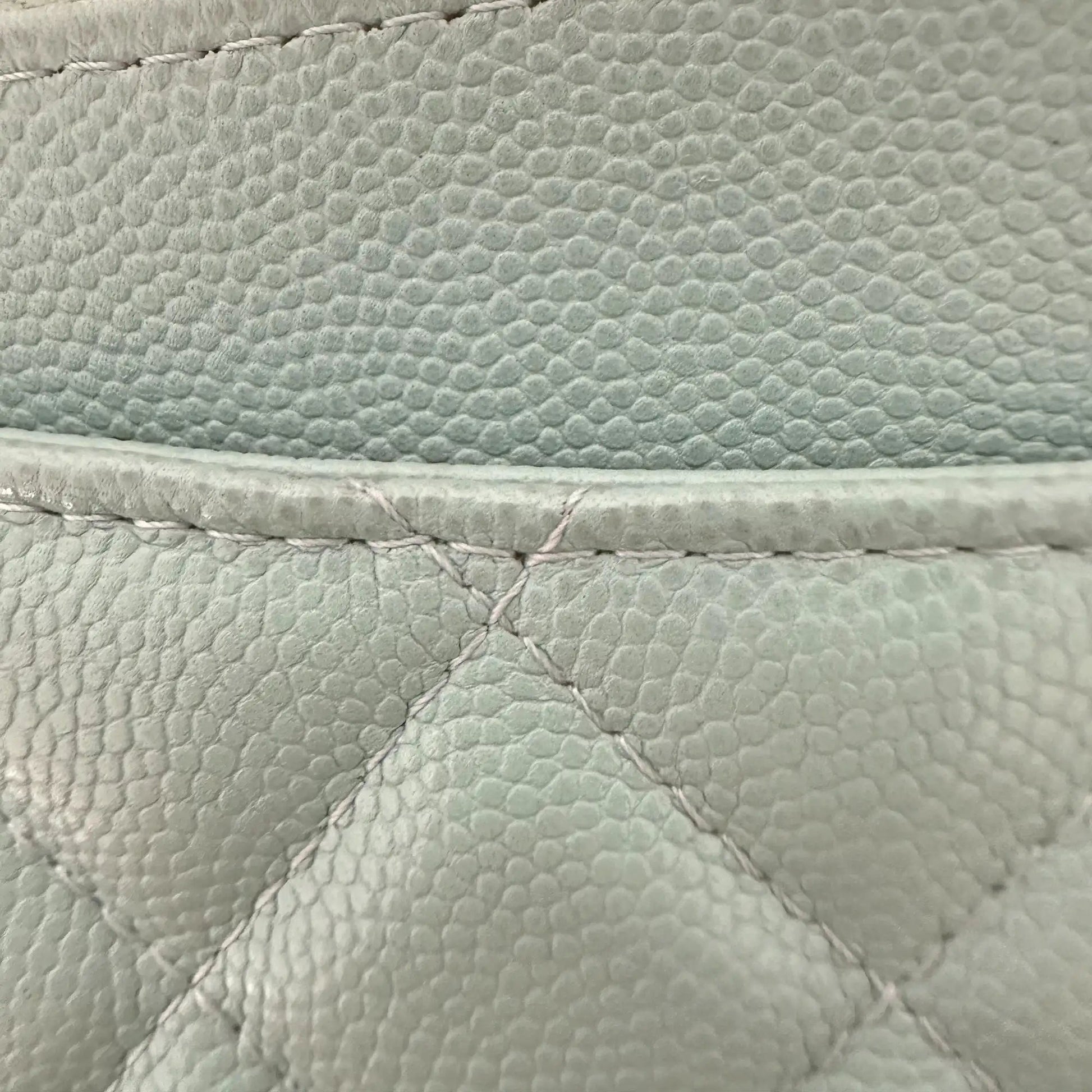 Chanel Double Zip Wallet on Chain light blue 2020 / sehr gut Echtheitscheck