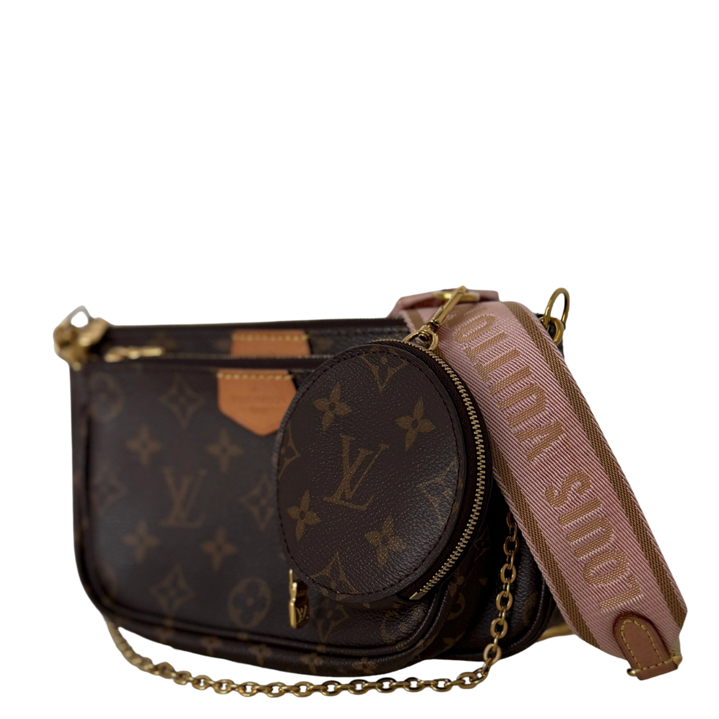 Louis Vuitton Multi Pochette Accessoires Monogram Canvas Rose Clair / sehr gut Louis Vuitton