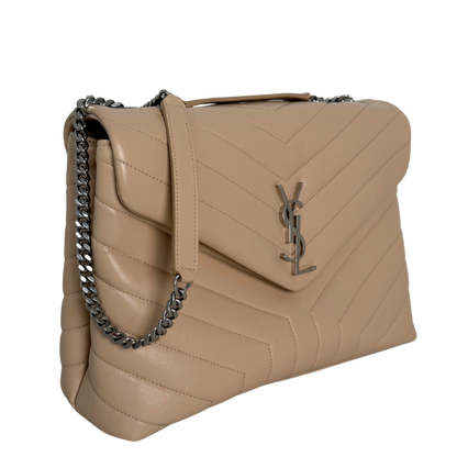 Saint Laurent YSL LouLou Medium Leder beige silber Hardware / sehr gut Saint Laurent