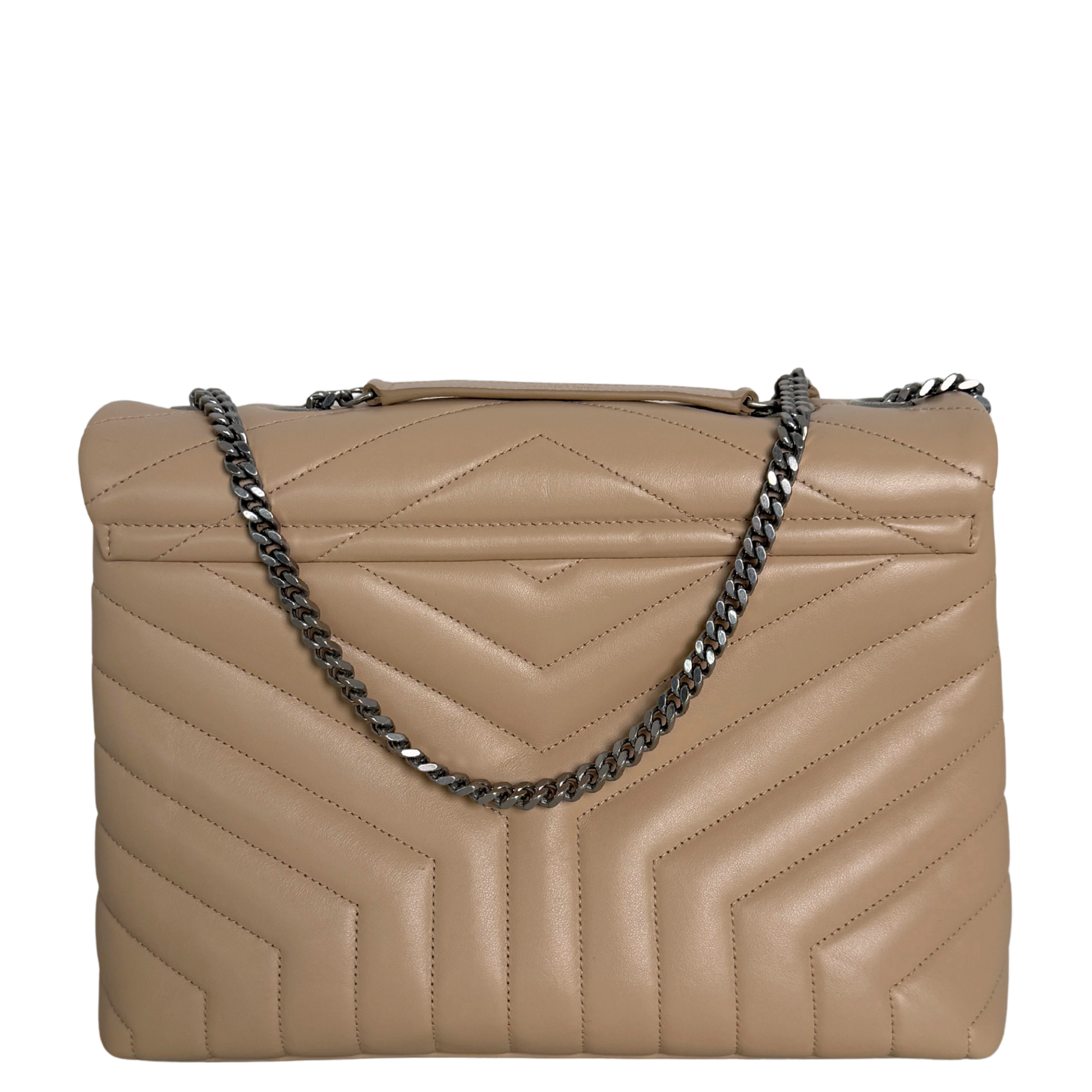 Saint Laurent YSL LouLou Medium Leder beige silber Hardware / sehr gut Saint Laurent