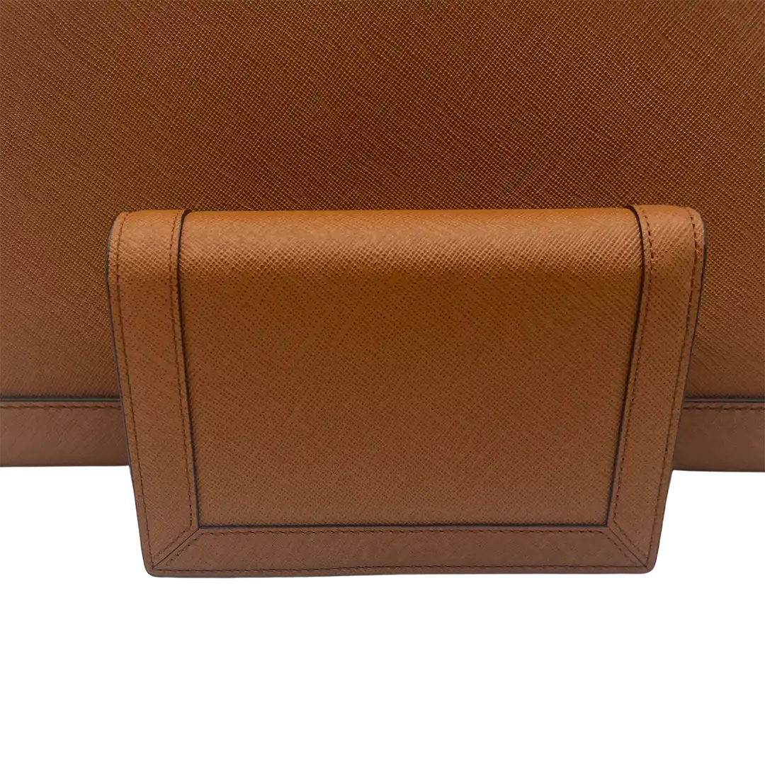 MCM Saffiano Leder Handtasche Cognac braun / ungetragen MCM