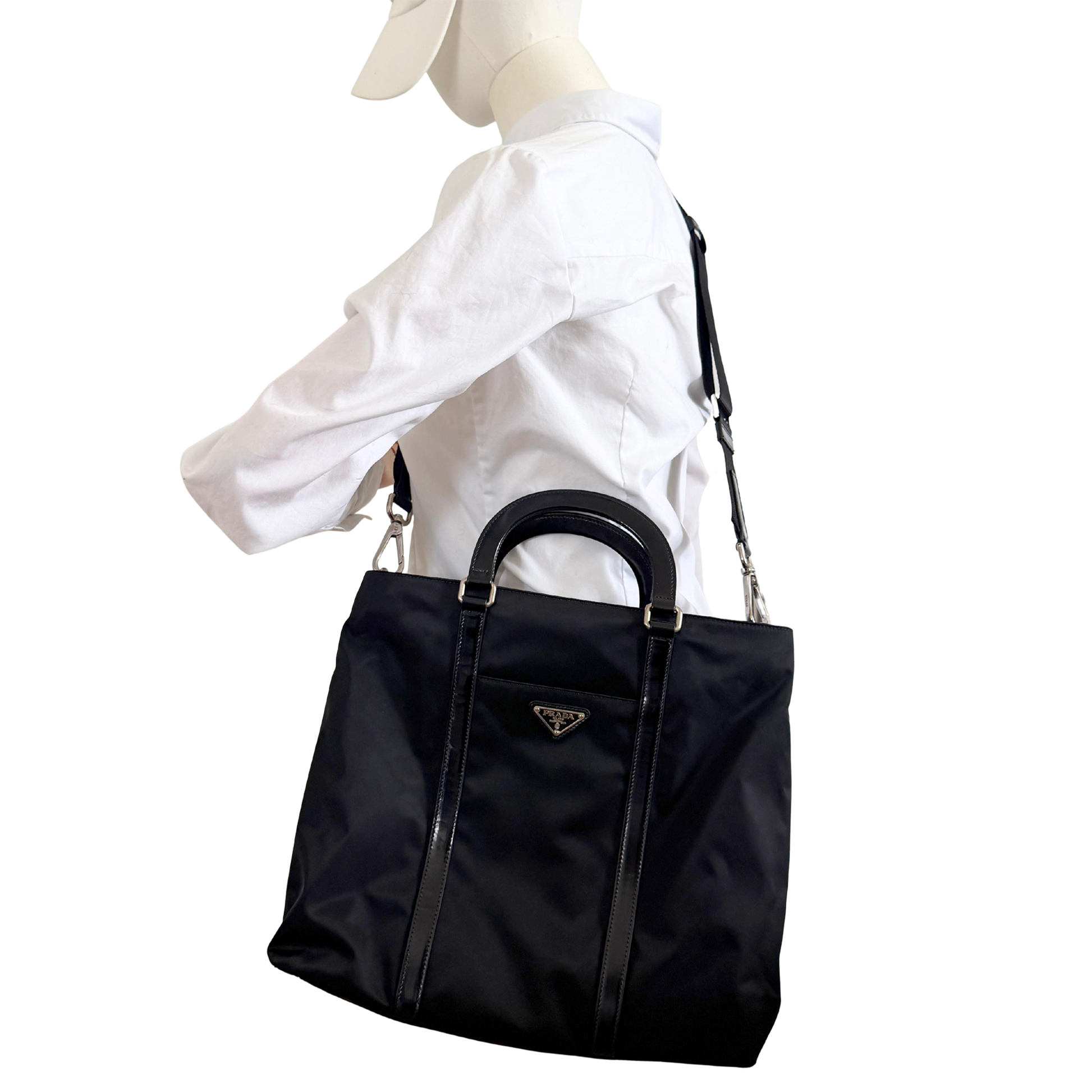 Prada Tessuto Satchel 2 Wege Tasche Nylon / sehr gut Prada