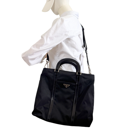 Prada Tessuto Satchel 2 Wege Tasche Nylon / sehr gut Prada